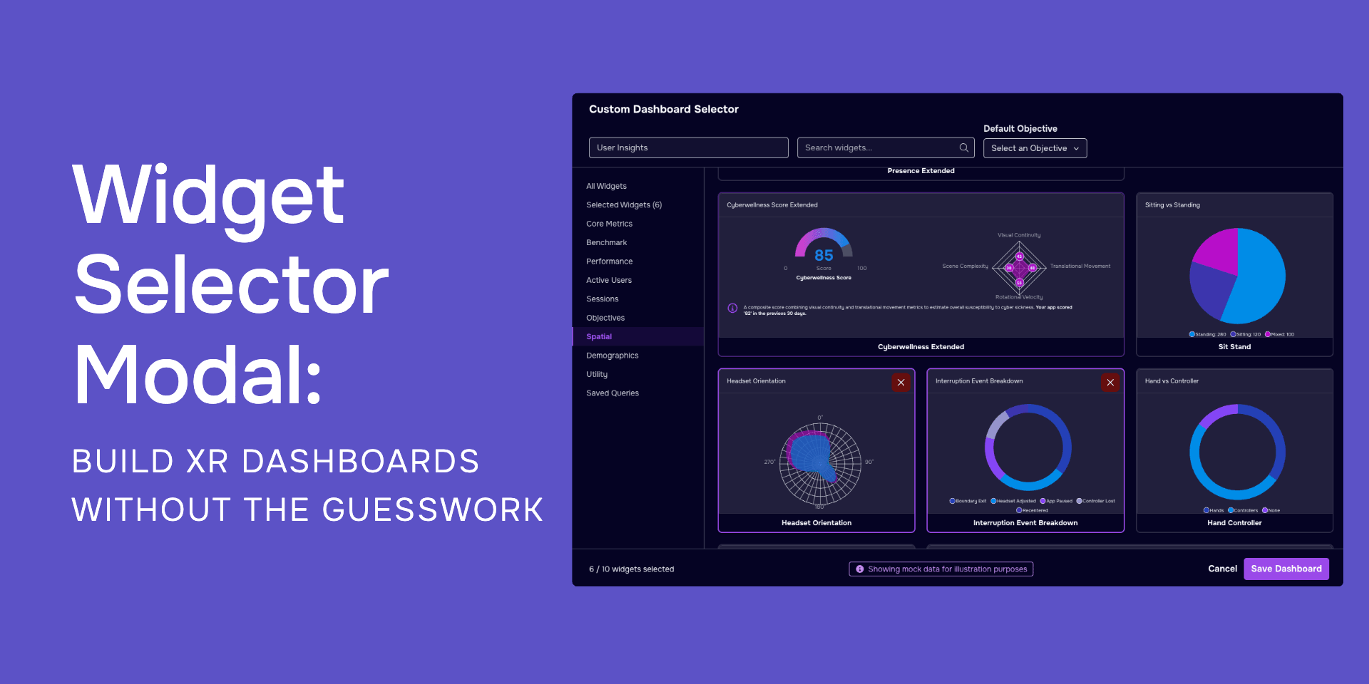 Widget Selector Modal: Build XR Dashboards without the Guesswork 