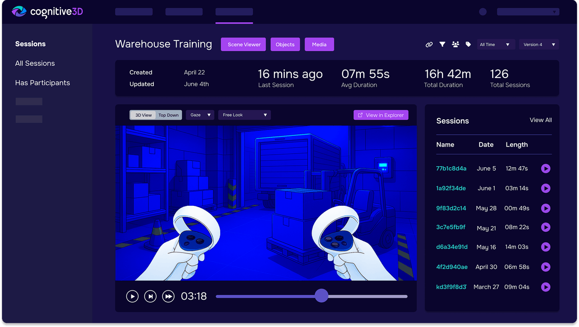 Training simulation analytics dashboard