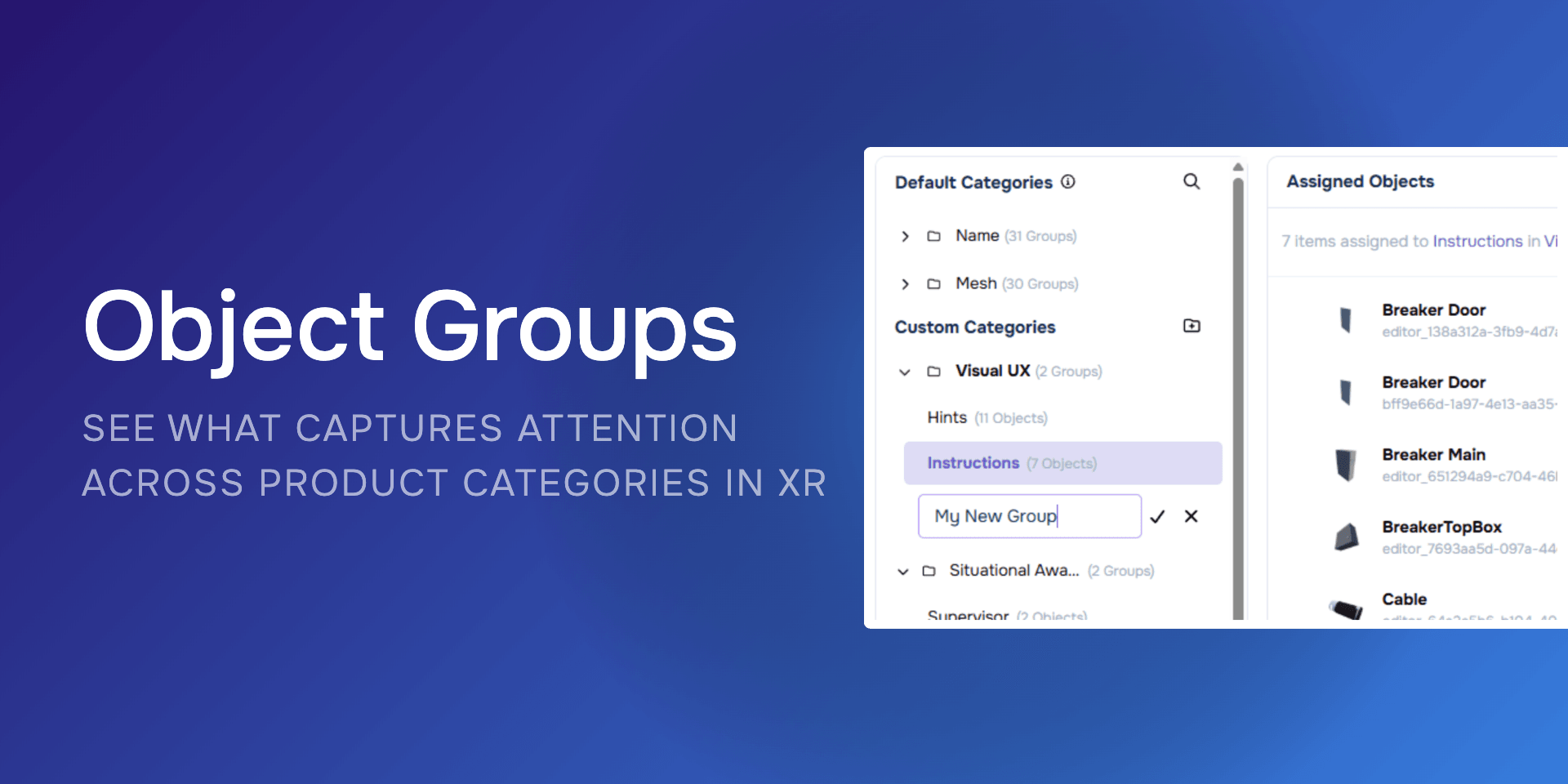 Object Groups: See What Captures Attention Across Product Categories in XR