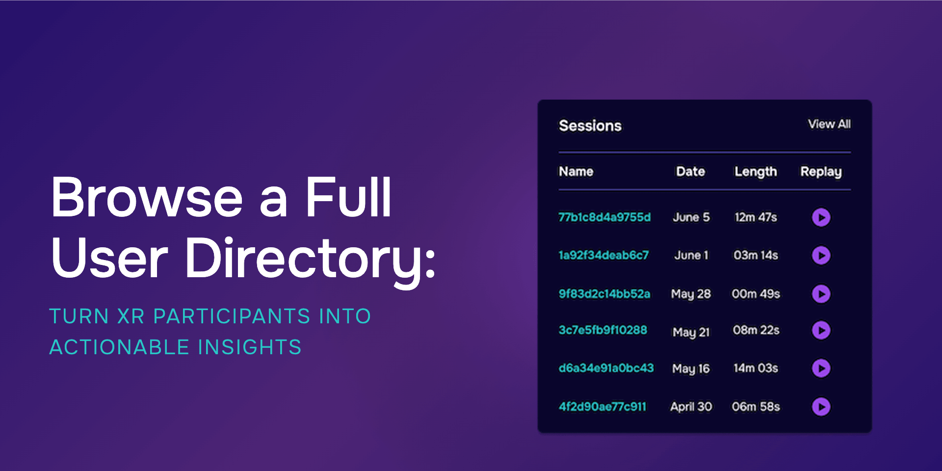 Browse a Full User Directory: Turn XR Participants Into Actionable Insight
