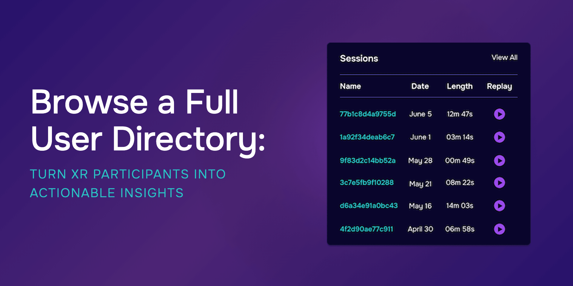 Browse a Full User Directory: Turn XR Participants Into Actionable Insight